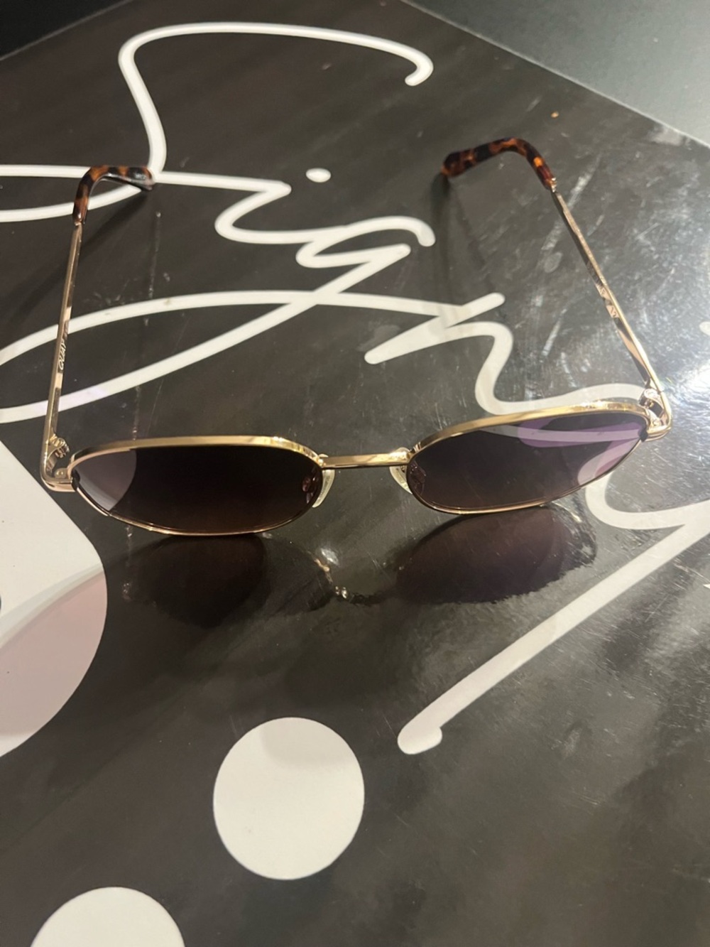 Quay Women Brush Gold Brown Sunglasses No Case